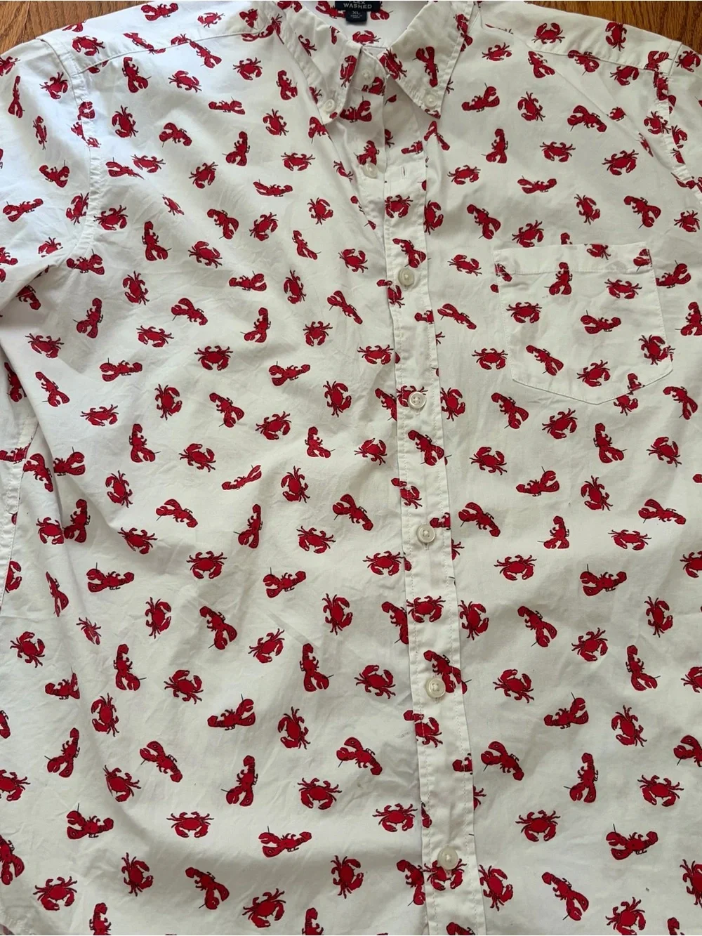 J.Crew Mens XL Red Lobster Print Shirt 2T Toddler Father and Son Set Nautical